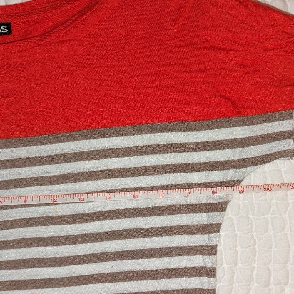 π Mini Striped T-shirt Dress Tunic - Soft Cotton Modal M 3/4 Sleeve Express - Picture 12 of 15